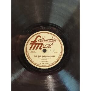 Vintage 78 Record LP Album Disc Shellac  Vinyl Fellowship Gospel LES BARNETT